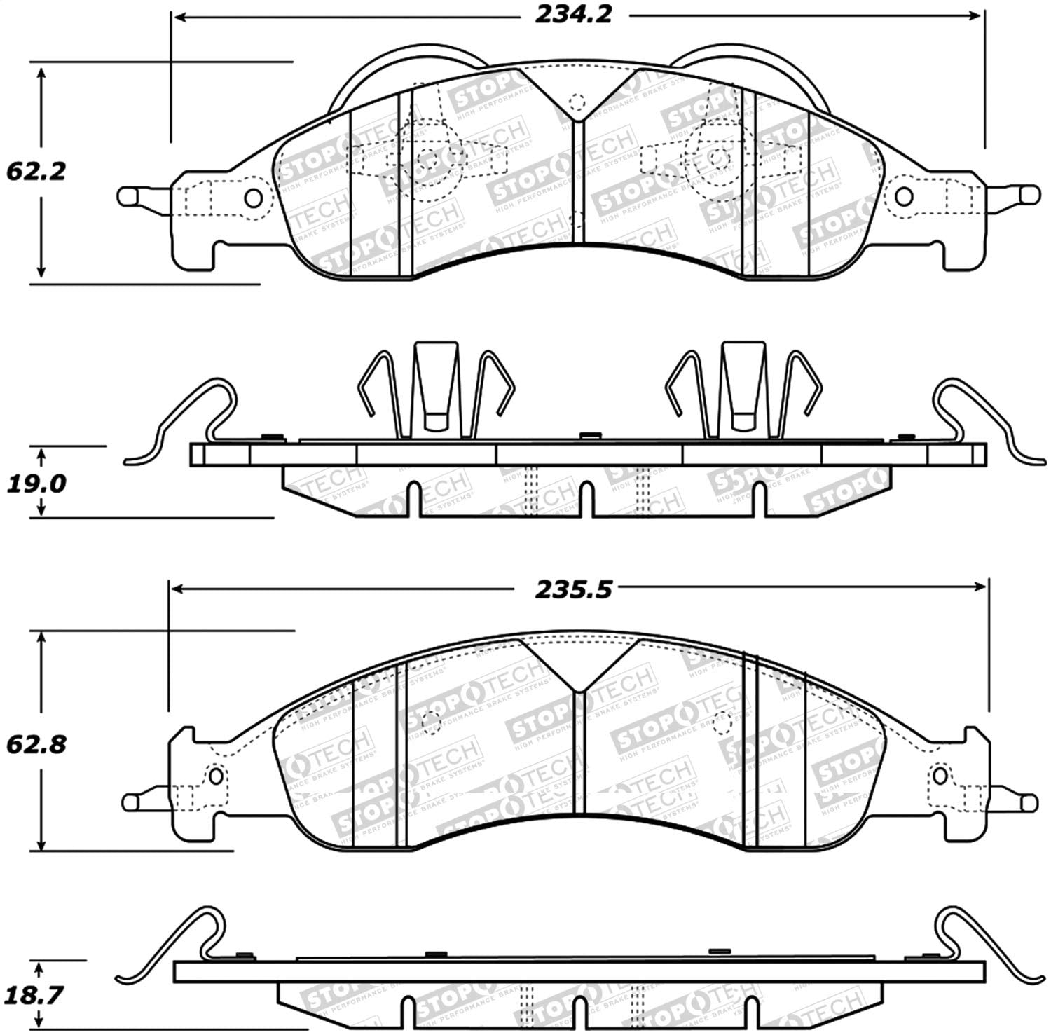 Street Select StopTech Brake Pads 305.12780