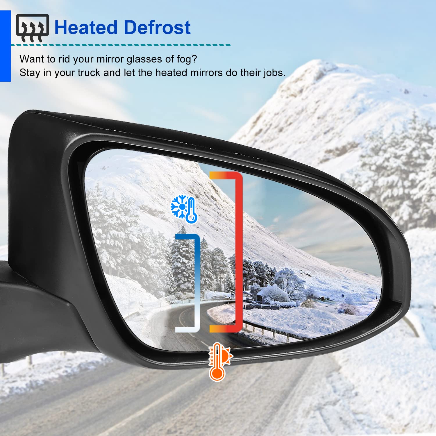 5-Pin Black Power Heated Fold Right Passenger Side Mirror Spec-D Tuning Compatible with 2015-2018 Toyota Camry