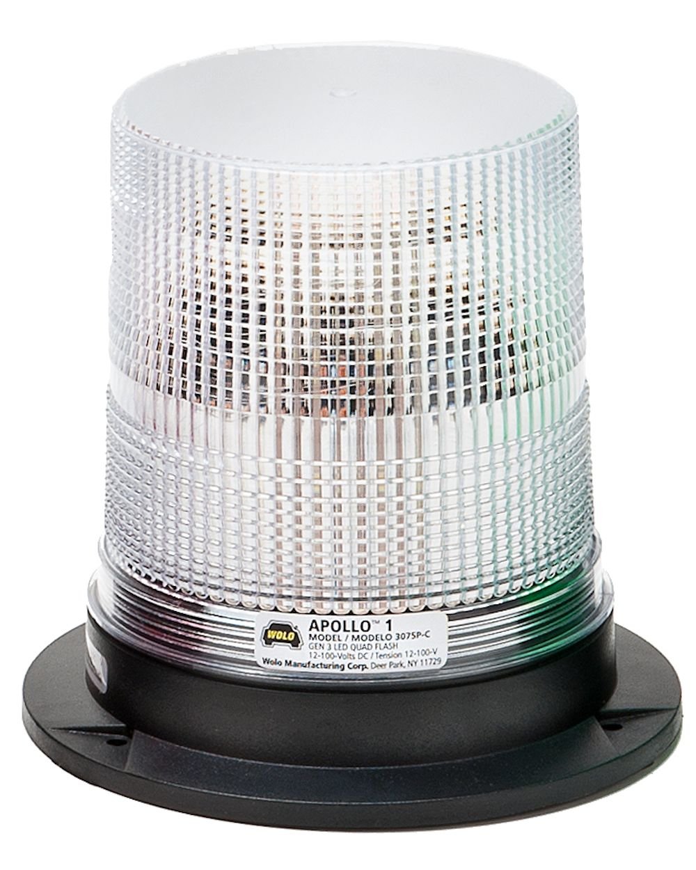 Apollo 1 GEN 3 Emergency Warning Light - Wolo (3075P-C) Clear Lens, Permanent Mount