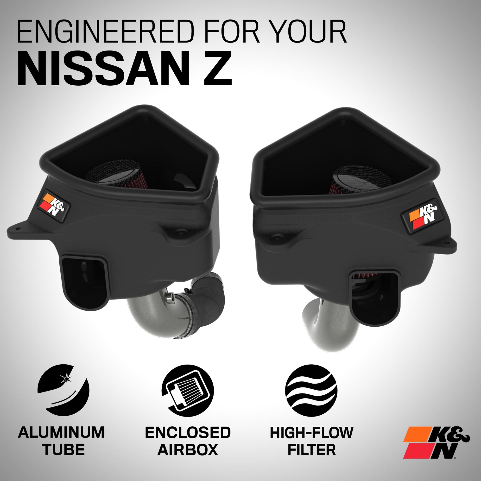 Cold Air Intake System K&N: High-Flow Air Filter, Increase Performance & Acceleration: Compatible with 2023-2024 Nissan: Z, 69-7086TC