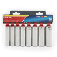 Crescent 1/2" Drive 8 Pc. 6 Point Deep SAE Socket Set - CSAS2N