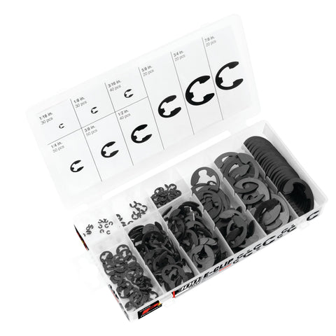 W5208 Performance Tool 300pc E-Clip Assortment, Black