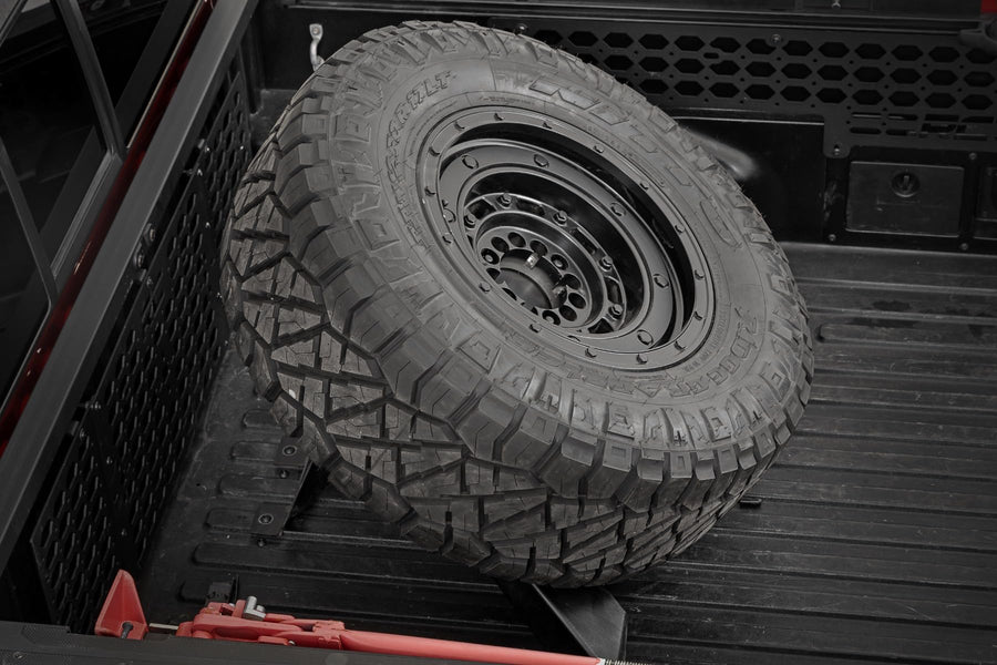 Rough Country Spare Tire Carrier Bed Mount for Toyota Tacoma Trucks (2016-2023) - Fits up to 40" Tires, Off-Road Tire Holder for Truck Beds