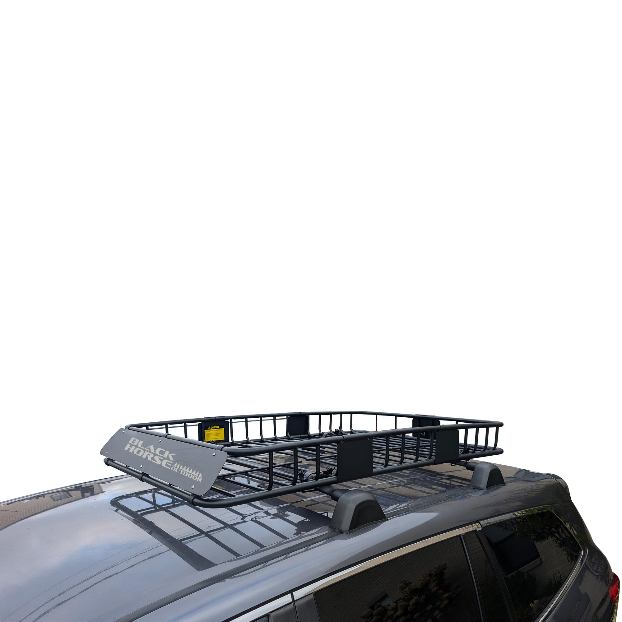 64"x50" x6 Black Horse Outdoor Voyager Roof Top Cargo Basket, Heavy Duty Weather Resistant Luggage & Camping Gear Storage for Car, Truck or SUV Transport, 200 lbs Capacity - BHODBA6450