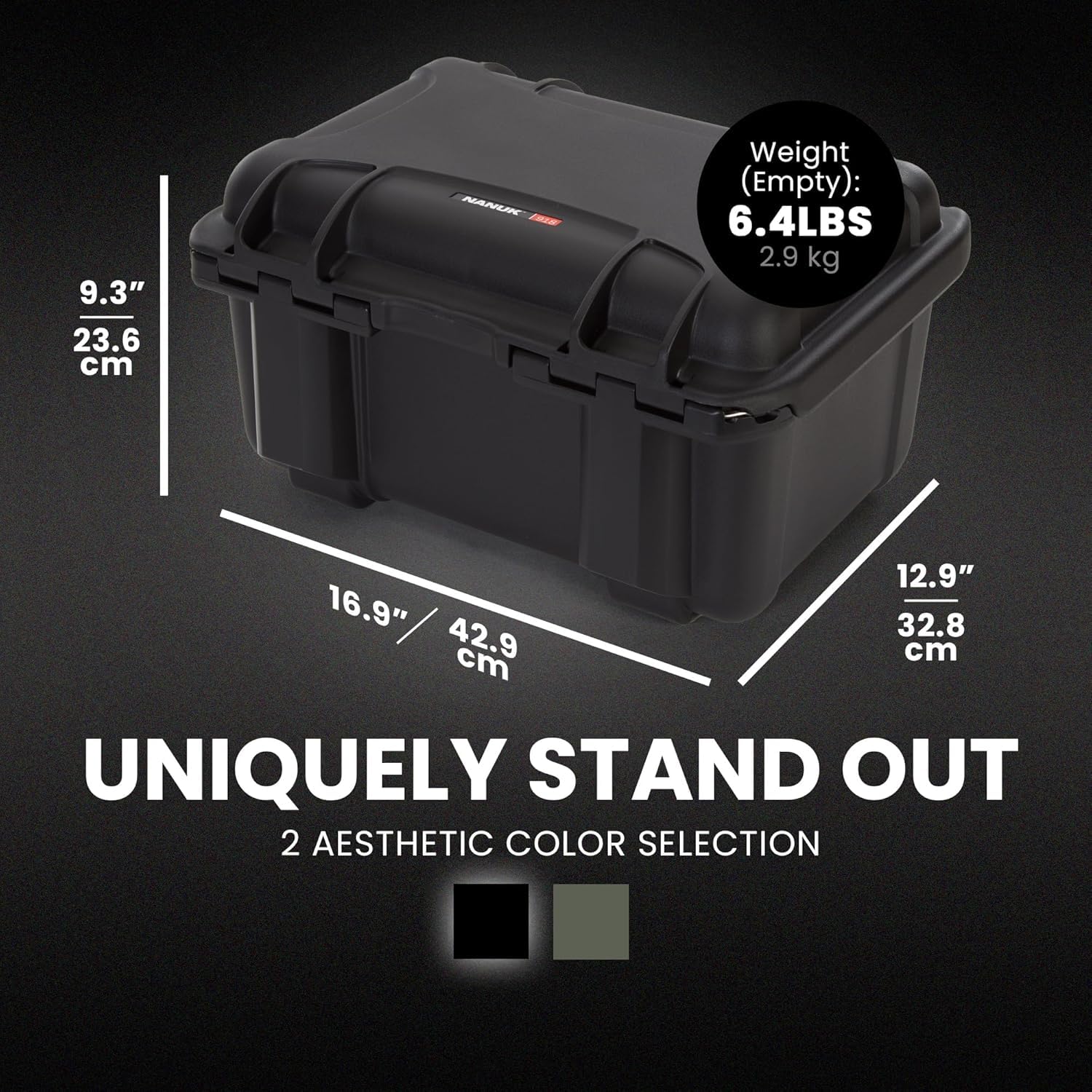 NANUK 918 Hard Case with Custom Foam Insert 3 UP, IP67 Waterproof & Crushproof, Rugged Construction for Ultimate Protection, Made in North America – Black (16.9” x 12.9” x 9.3”)