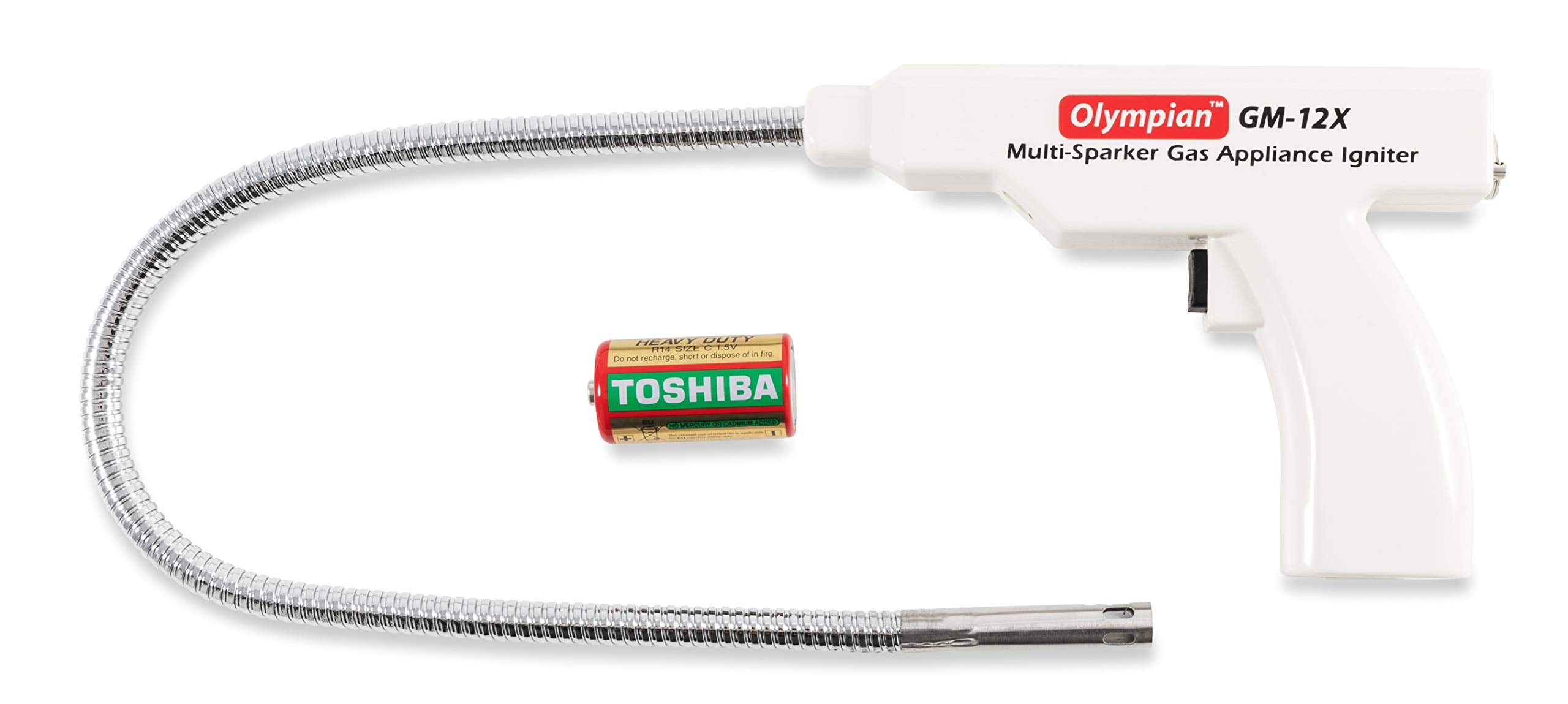 Olympian Camco GM 12X Multi Sparker - 26-inch Long w/ 20-inch Pipe Battery Operated Gas Appliance Lighter - No Butane Required - (57561)