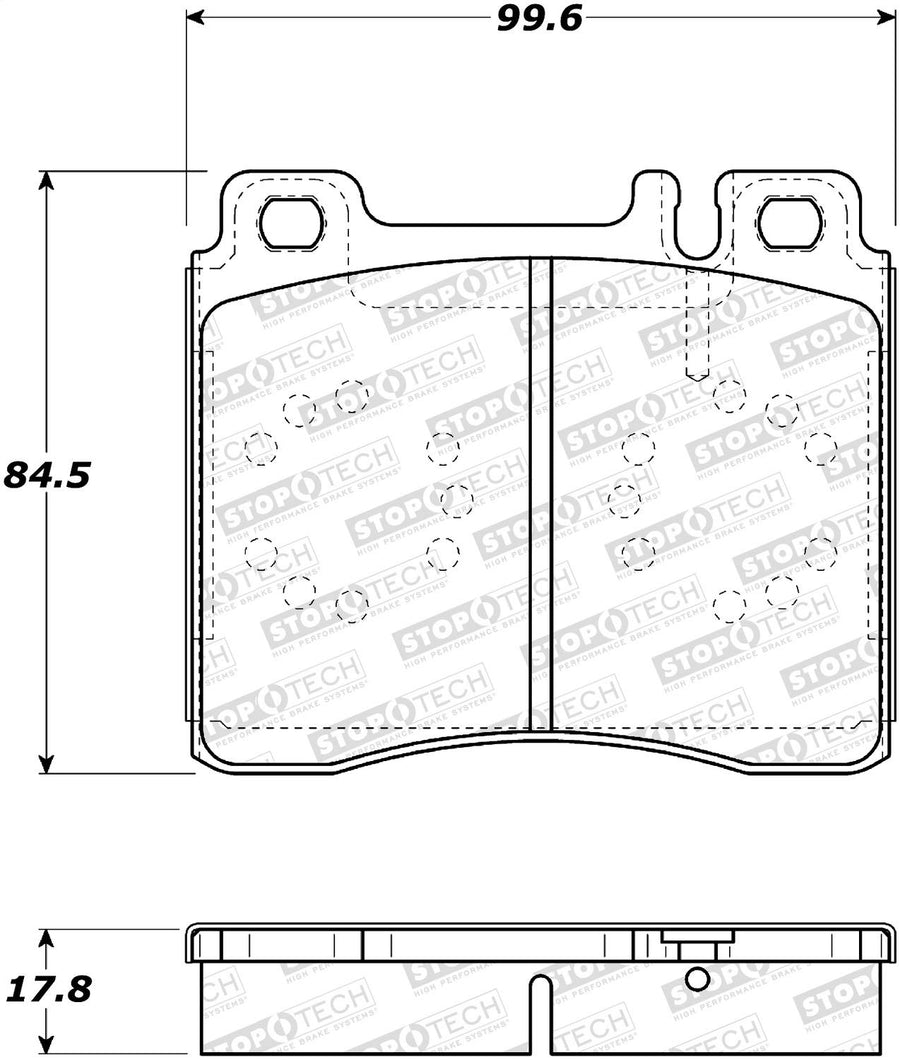 Front StopTech 308.05770 Brake Pads with Shims and Hardware Street