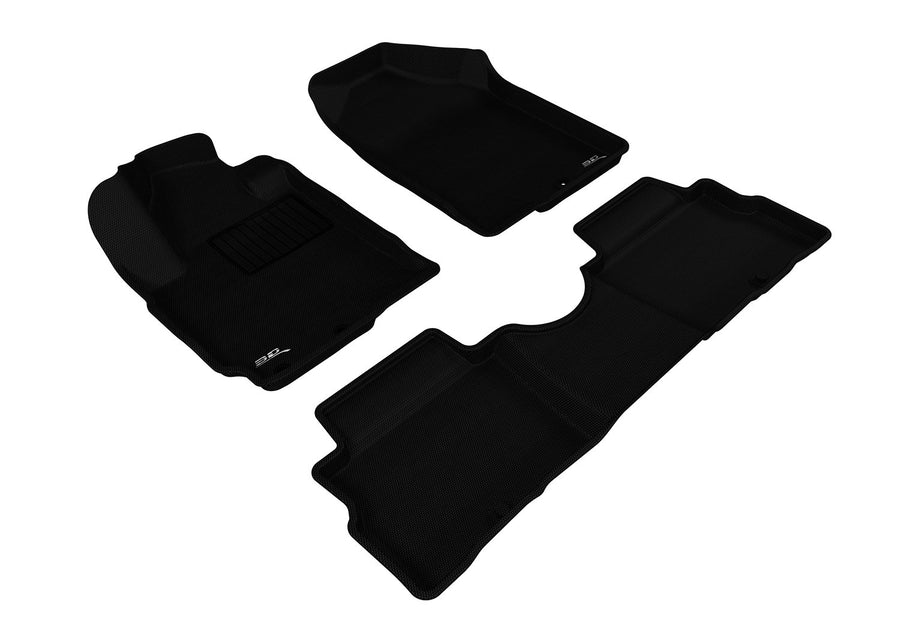 Kagu Floor Mat (Black) 3D MAXpider for 2011-2013 KIA Soul - 1ST Row 2ND Row