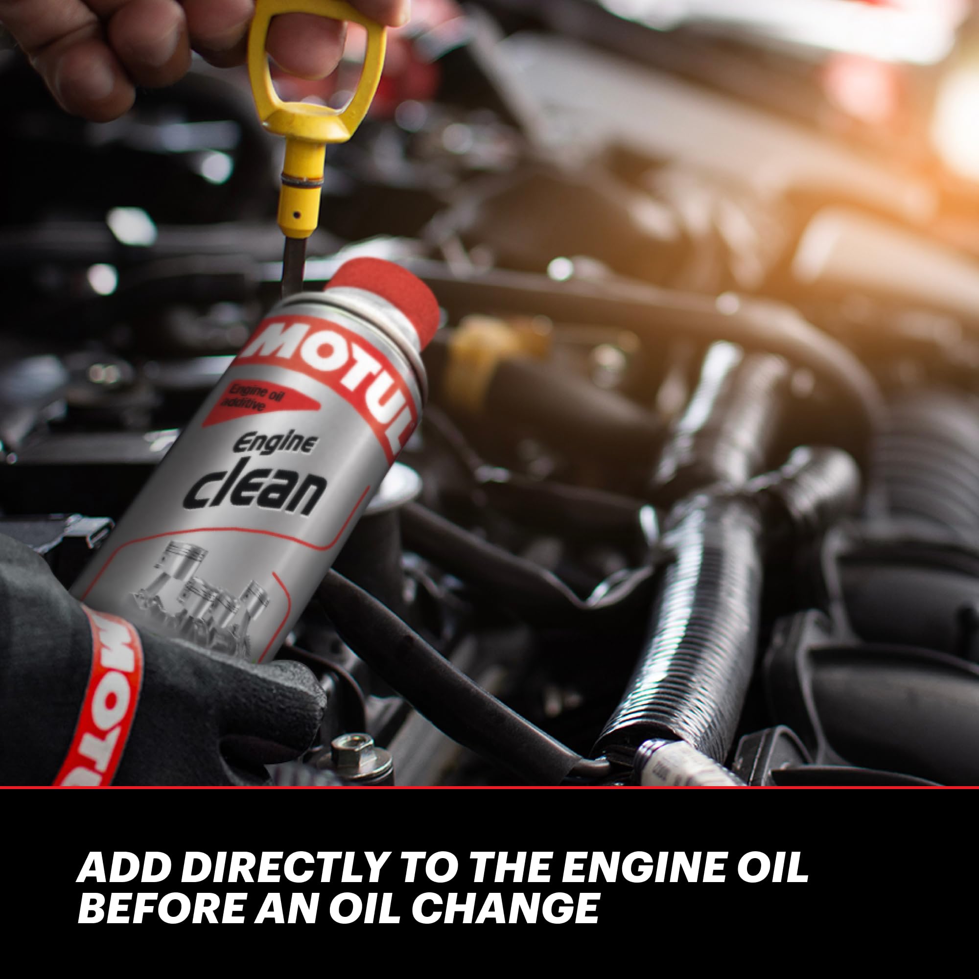 Engine Clean Motul | Oil Additive & Flush for Gasoline & Diesel Engines | Helps Remove Sludge & Improve Oil Flow | Supports Emission System Care & Engine Protection | 300ml