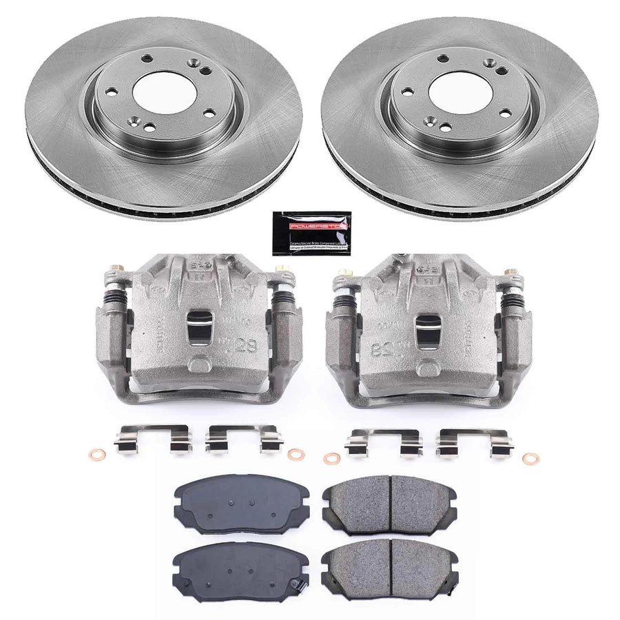 Power Stop KCOE4646A Replacement Autospeciality Front Caliper Kit- OE Rotors, Ceramic Brake Pads, Calipers For Hyundai Azera 2009-2011, Kia Amanti 2007-2009 [Model Specific]