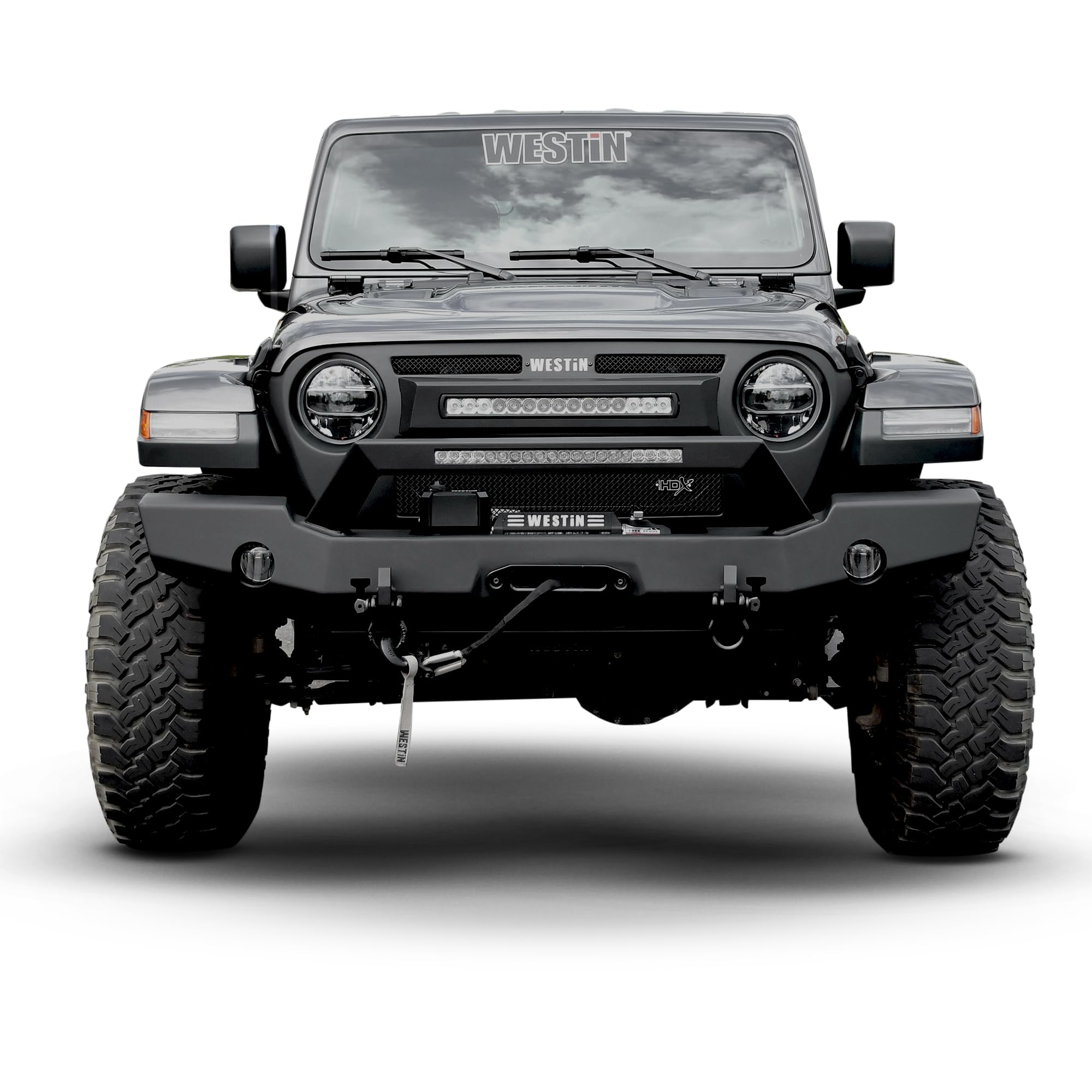 Westin WJ2 Full Width Front Bumper with LED Light Bar Mount fits 2018-2026 Wrangler JL 2020-2025 Gladiator