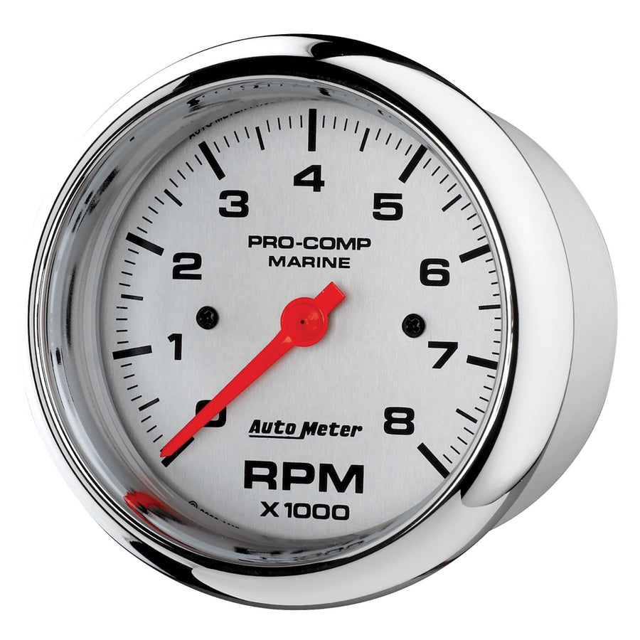 Gauge AutoMeter 200779-35 Tachometer (Marine Chrome Ultra-Lite 3 3/8", 8K RPM, Marine Chrome)