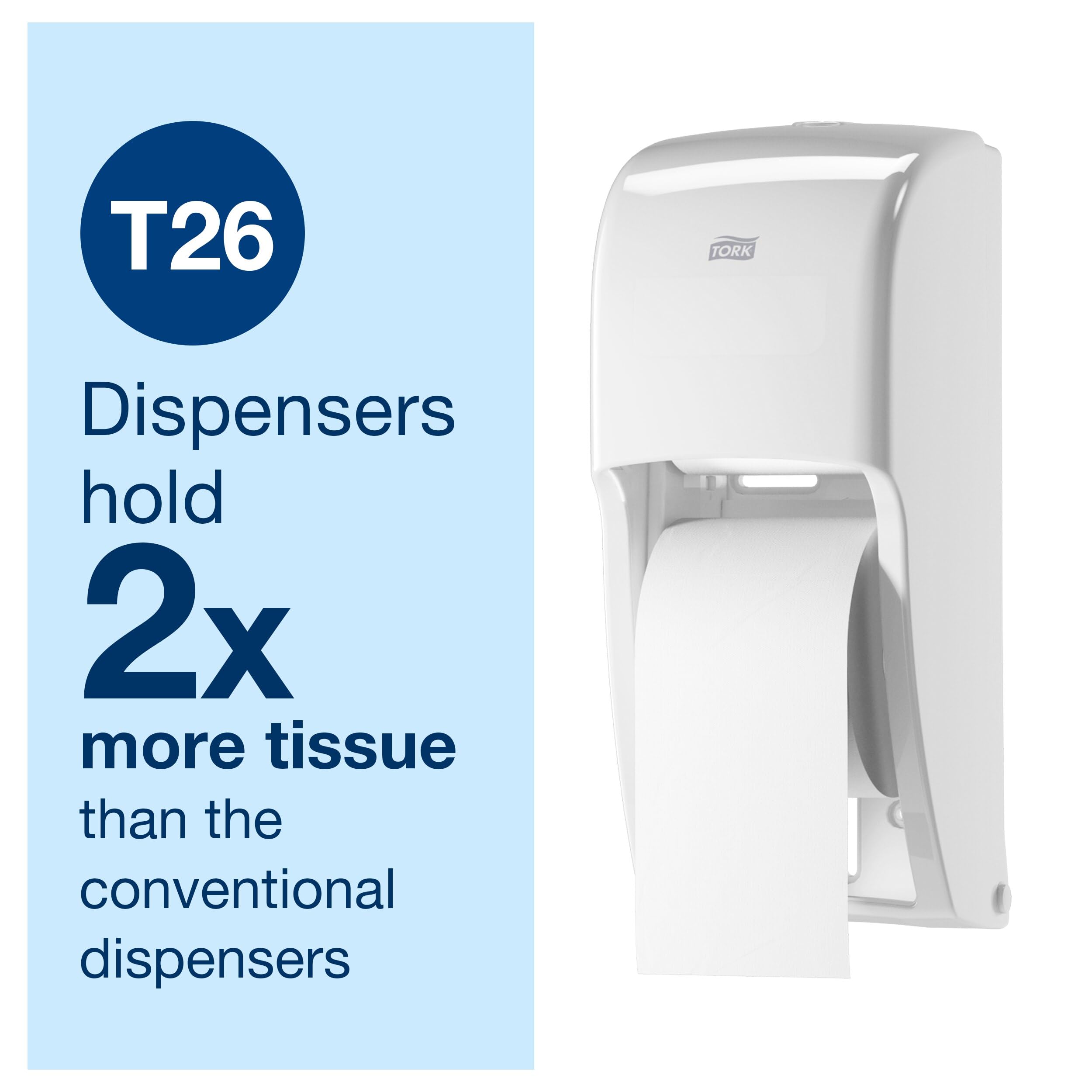 Tork Toilet Paper Roll High-Capacity White T26, Advanced, 2-Ply, 36 x 1000 sheets, 110292A