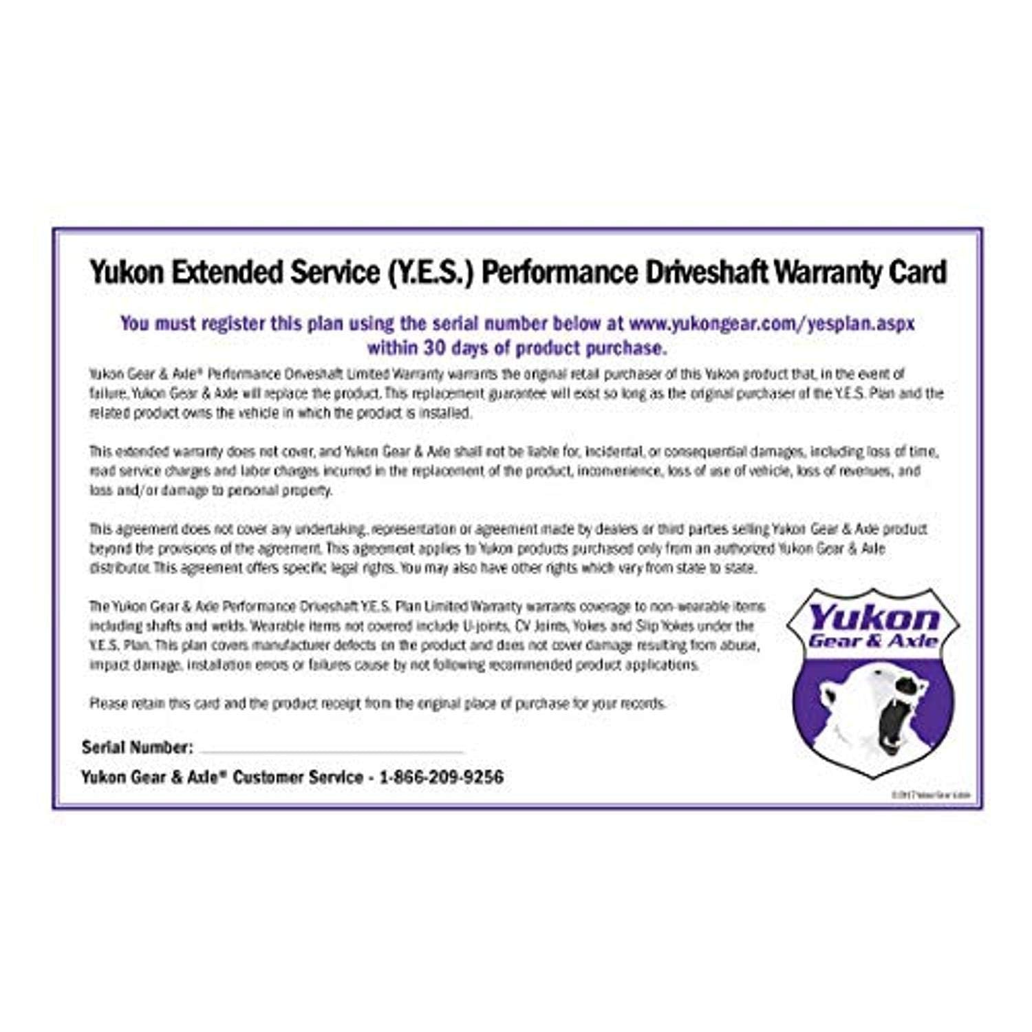 Extended Service Plan Yukon for Performance Driveshaft
