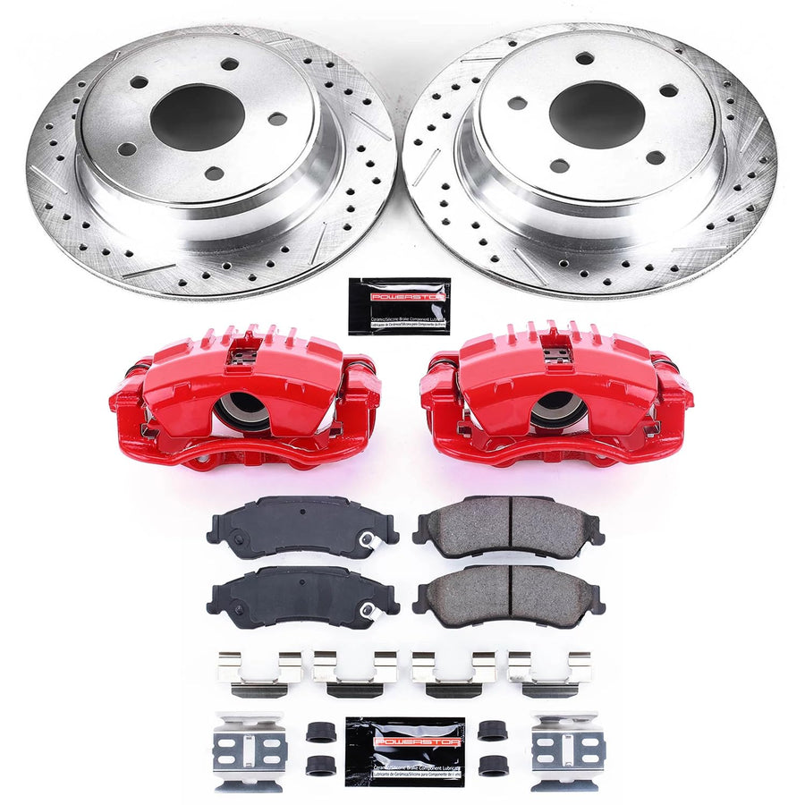 Power Stop Z23 KC2003 Rear Brake Caliper Kit- Brake Rotors, Brake Pads, Brake Calipers For Chevy Blazer, Chevy S10, GMC Jimmy, GMC Sonoma, Isuzu Hombre, Oldsmobile Bravada [Model Specific]