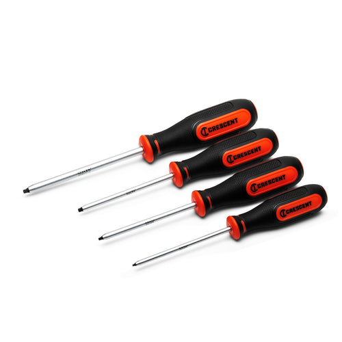 Crescent 4 Piece Square Screwdriver Set, S0x4" Square, S1x4", S2x4", and S3x5 - CSQSET4PC