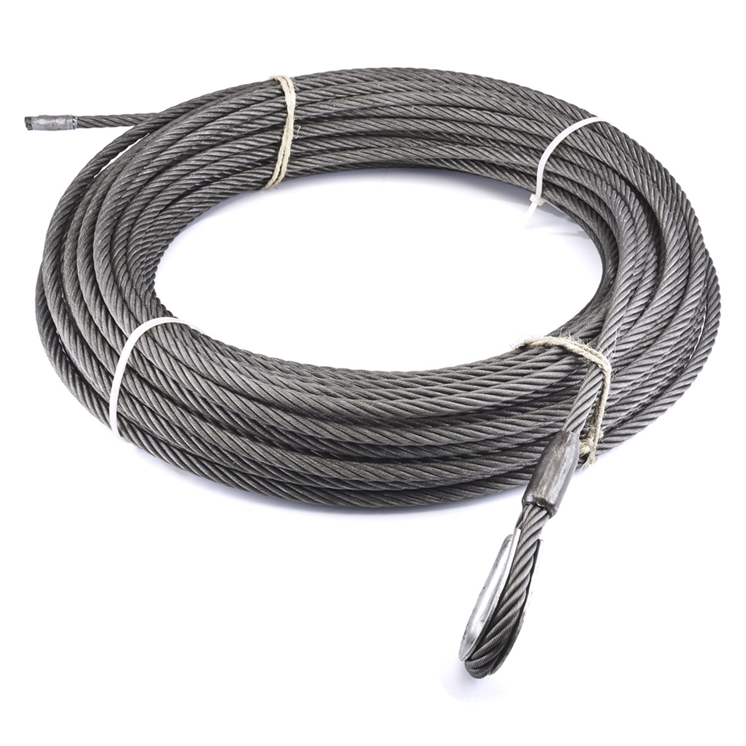 EIPS Industrial Grade Steel Cable Wire Rope WARN 77454 Winch Accessory with Loop End, 5/8" Diameter x 245' Length