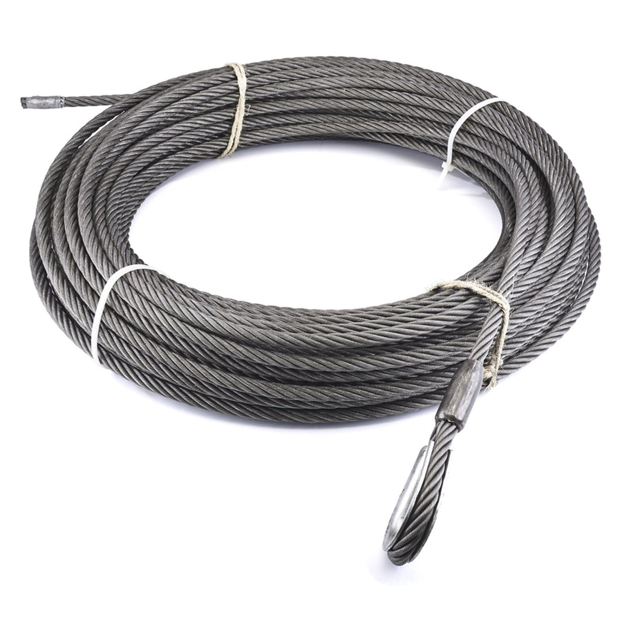 EIPS Industrial Grade Steel Cable Wire Rope WARN 77454 Winch Accessory with Loop End, 5/8" Diameter x 245' Length