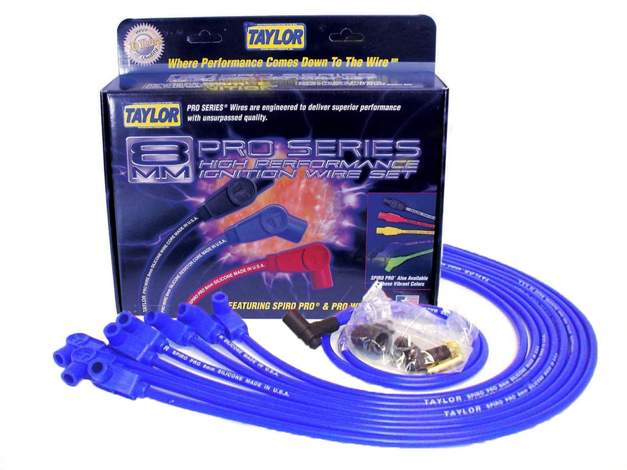 Taylor Cable Spiro-Pro 76628 Spiro-Wound Core Blue Spark Plug Wire Set