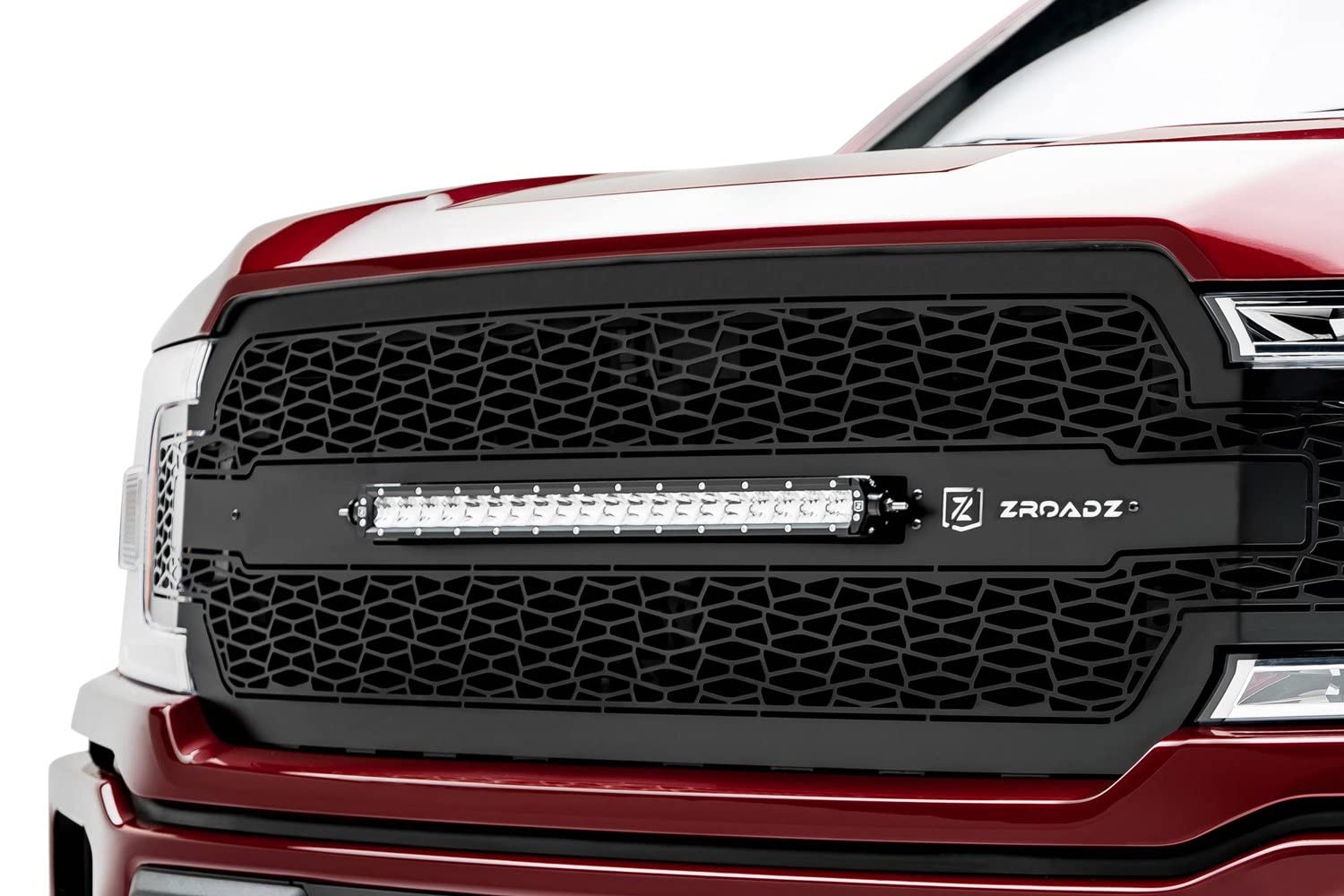 ZROADZ Grille T-Rex 2018-2020 F-150, Black, 1 Pc, Replacement with 20" LED, Does Not Fit Vehicles with Camera - PN #Z315711