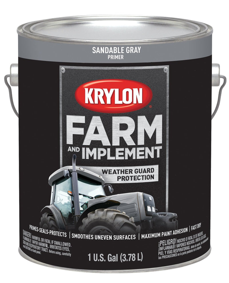 Krylon Brush-On Farm & Implement Primer, Gray, 1 Gallon