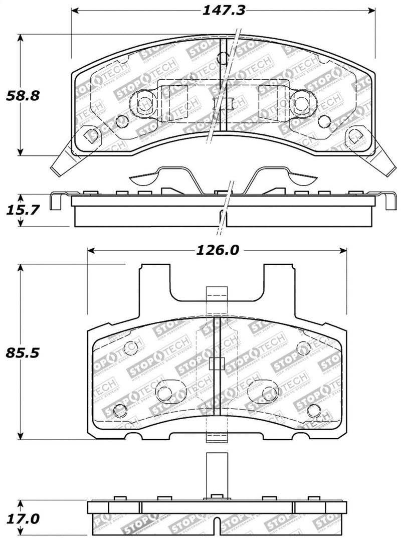 Sport Brake Pads StopTech 309.03700 with Shims and Hardware