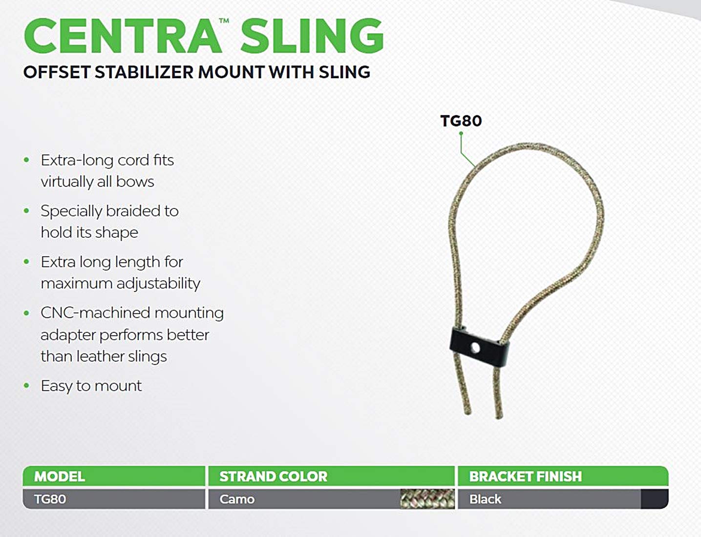Centra TRUGLO Sling - High-Quality Paracord, Specially Braided, Extra-Long, Adjustable, Easy-To-Mount, Versatile, Durable