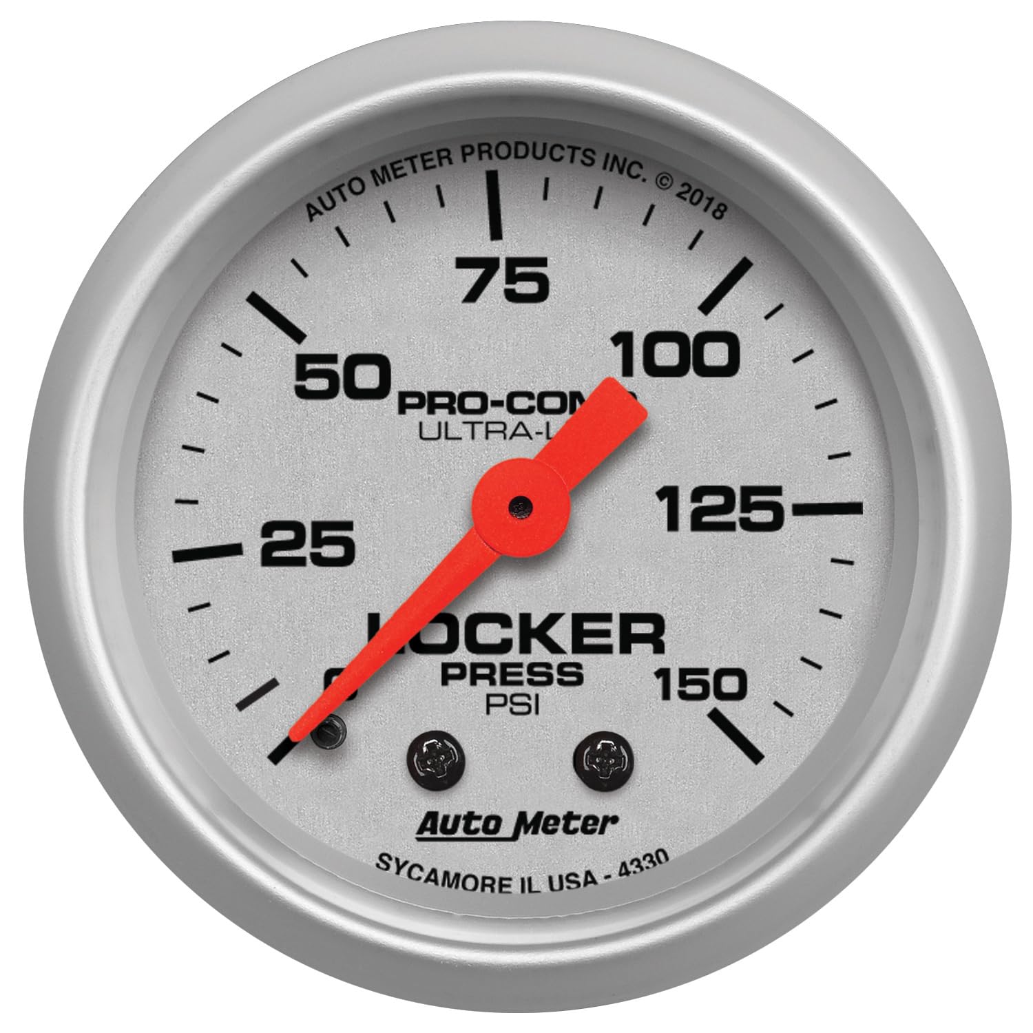 Auto Meter 2 1/16" Air Locker Press, 150Psi, Mechanical, Ultra-Lite