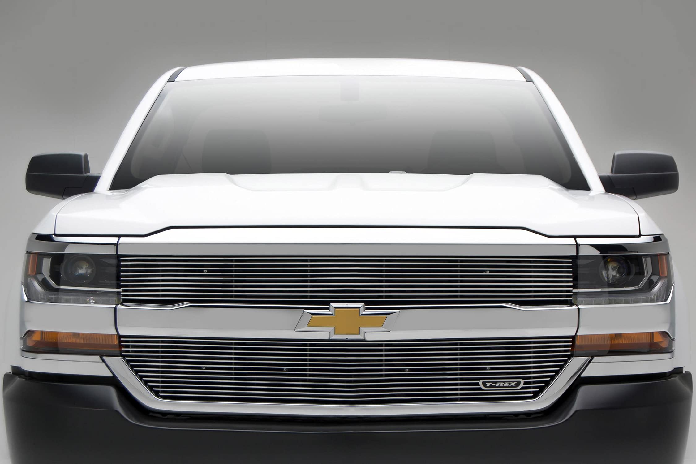 2016-2018 Silverado 1500 T-Rex Grilles Laser Billet Grille, Polished, 2 Pc, Overlay - PN #6211270