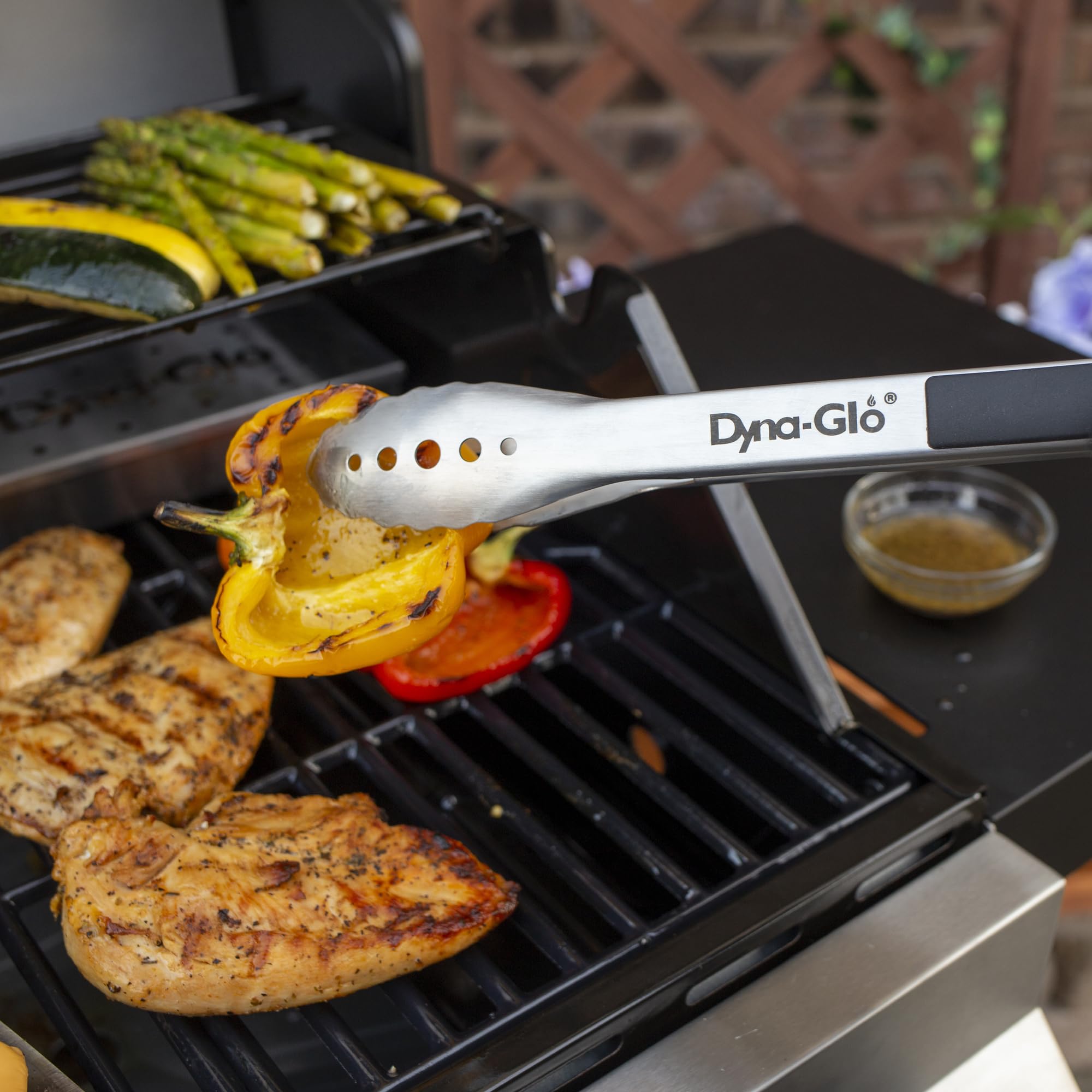 2PC Dyna Glo Stainless Steel Set Spatula and Tongs
