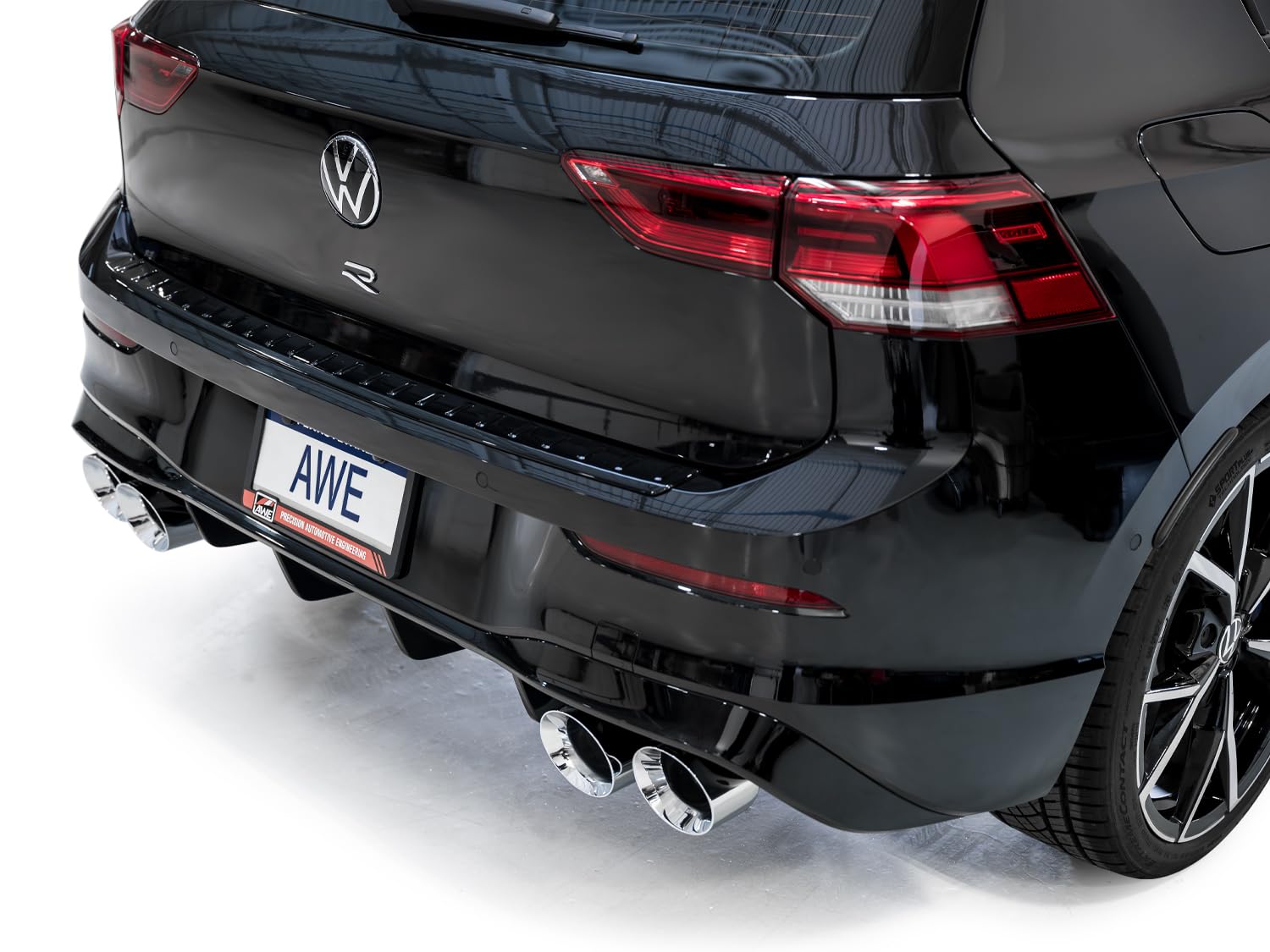 Volkswagen Golf R AWE MK8 3in Track Edition Quad Exhaust - Chrome Silver Tips by AWE Tuning