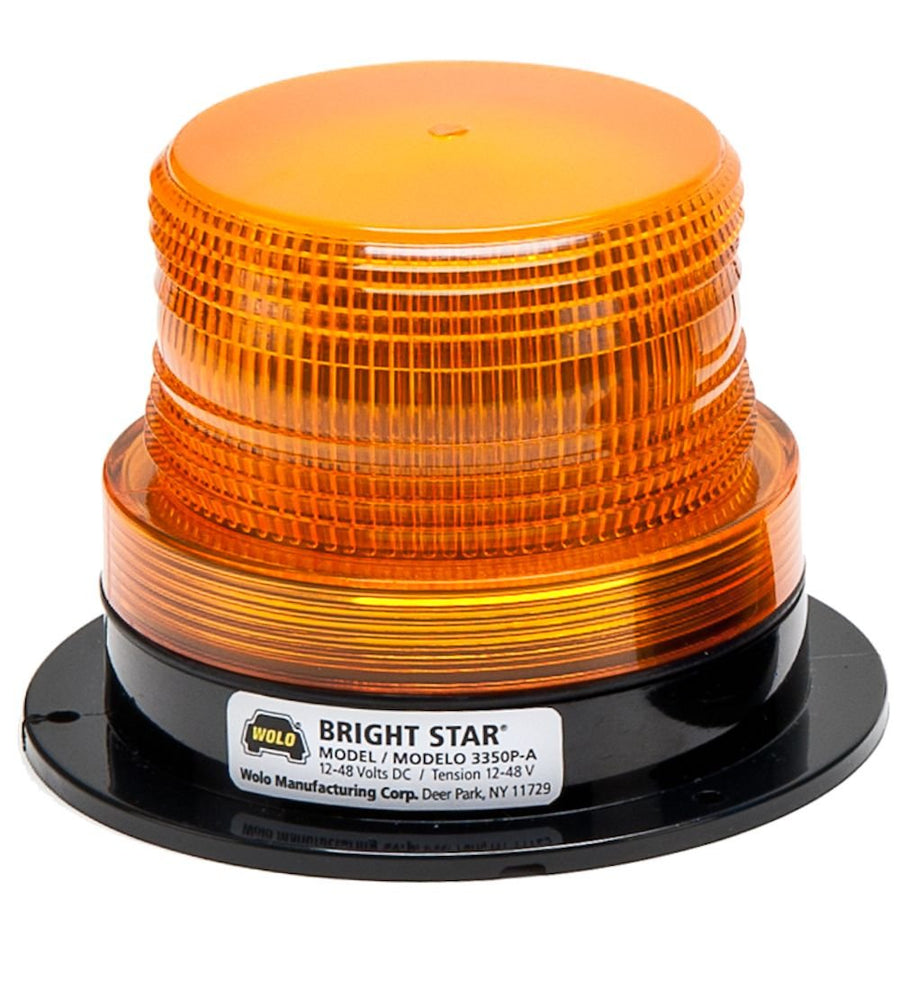 Bright Star Wolo (3350P-A) Emergency Warning Strobe Light - Amber Lens, Permanent Mount