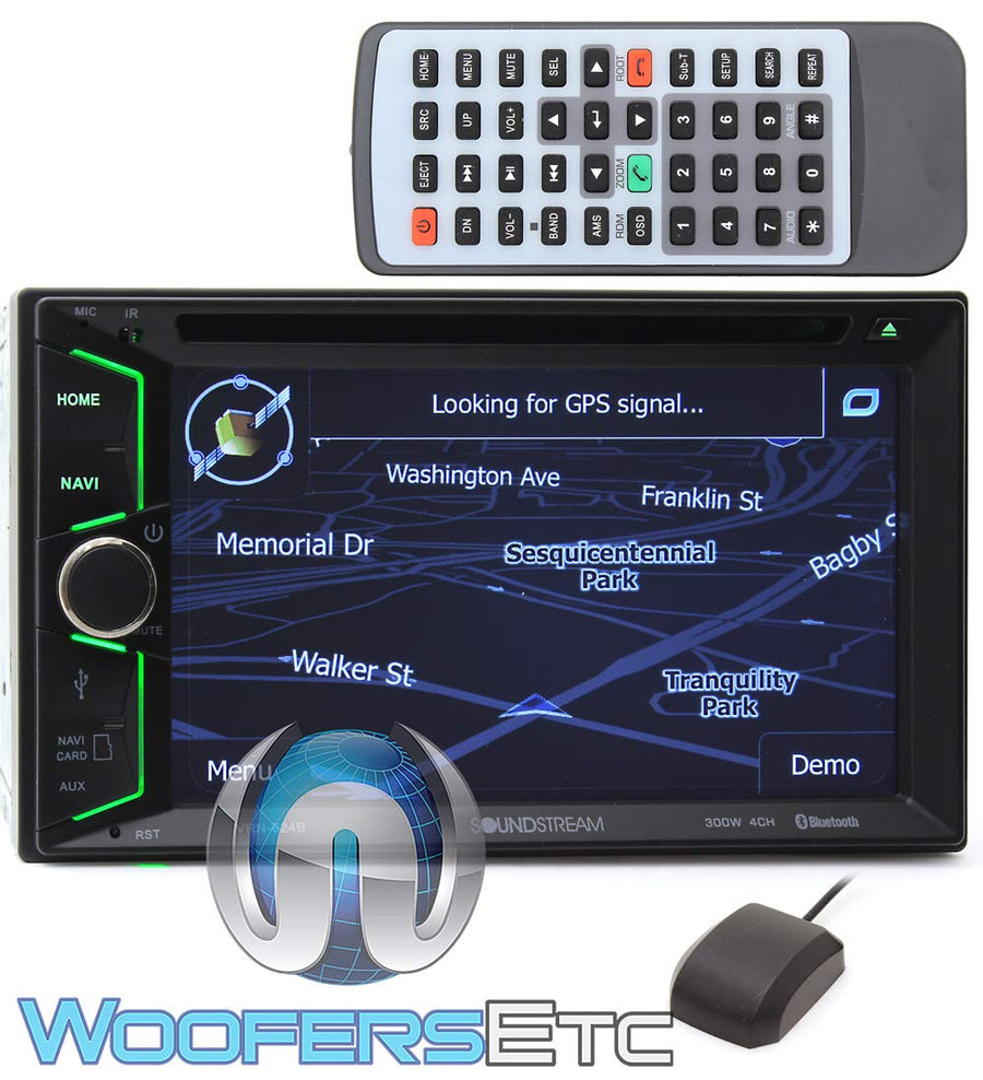 6.2 Inch Soundstream VRN-624B Double Din Car Stereo, Navigation LCD Touchscreen Multimedia Receiver, GPS Bluetooth Audio Video in-Dash