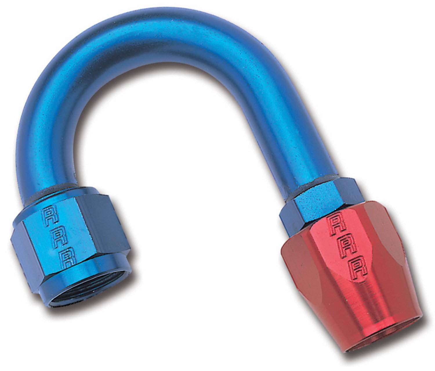 Red/Blue Anodized Aluminum Edelbrock/Russell -6AN 180-Degree Hose End
