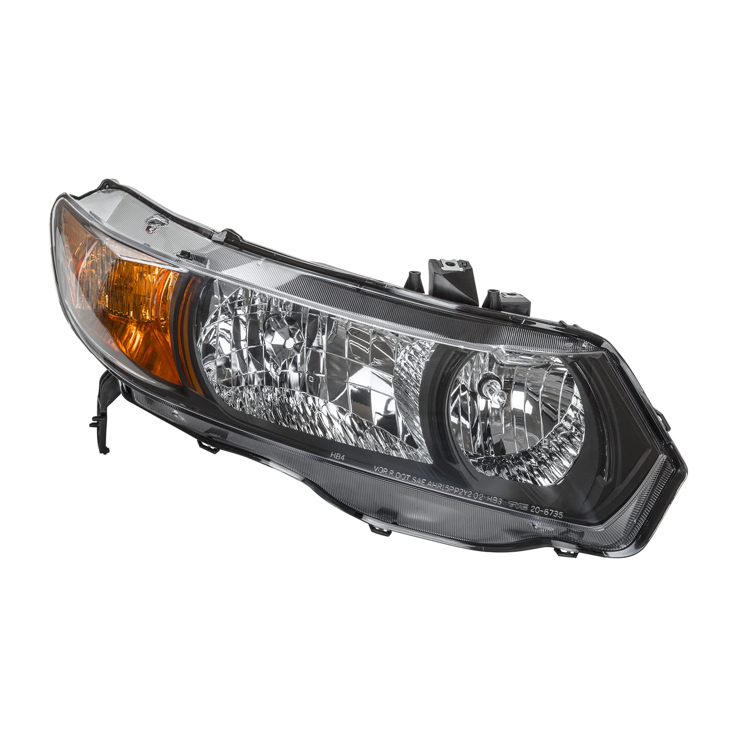Right TYC Headlight Assembly Compatible with 2006-2007 Honda Civic