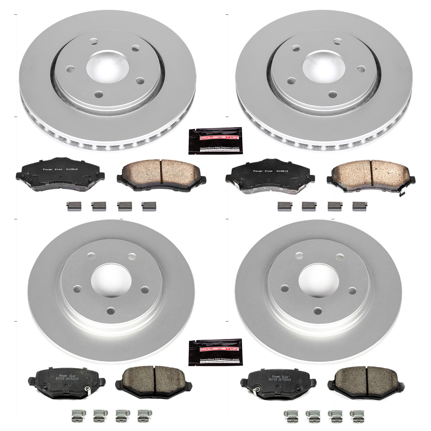 Power Stop CRK6563 Z17 Evolution Geomet Coated Brake Kit Front and Rear For Chrysler Town & Country, Dodge Grand Caravan, Dodge Jour, Ram C/V, VW Routan [Model Specific]