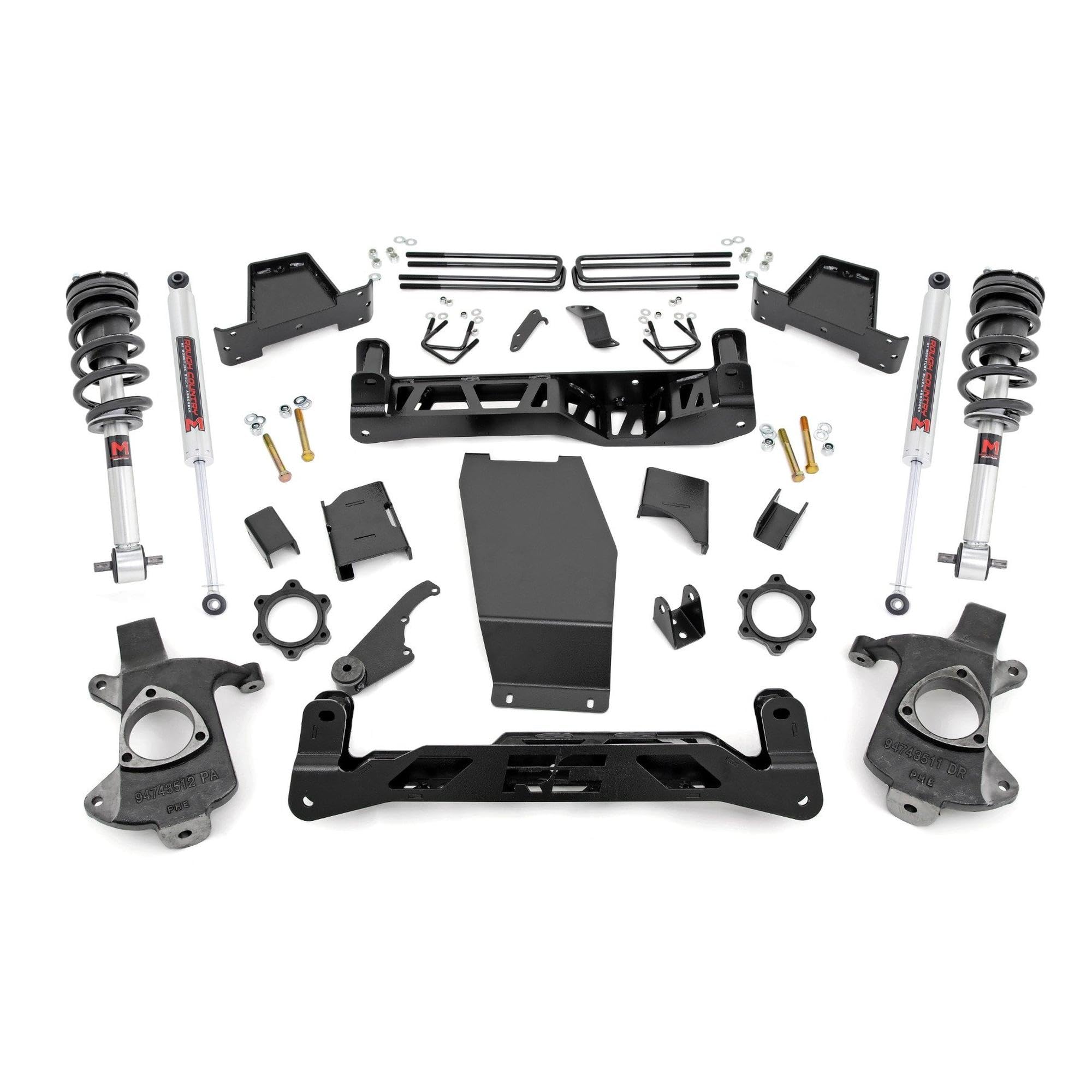 6" Rough Country Suspension Lift Kit with M1 Struts & M1 Rear Shocks for Chevy Silverado & GMC Sierra 1500 (2014-2018 w/Stock Cast Steel Control Arms)