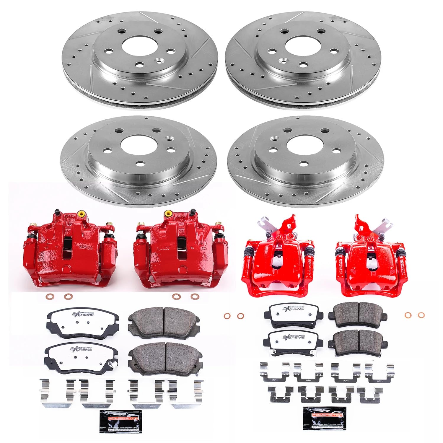 Power Stop Z26 KC5523-26 Front & Rear Street Warrior Brake Kit Buick Chevrolet Saab