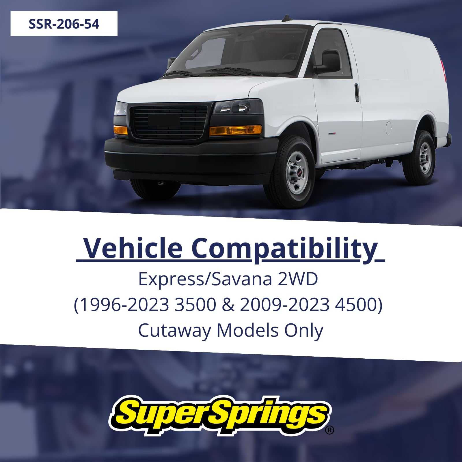 SumoSprings SSR-206-54 | Rear SumoSprings for Chevrolet Express 4500, GMC Savana 4500, Yellow
