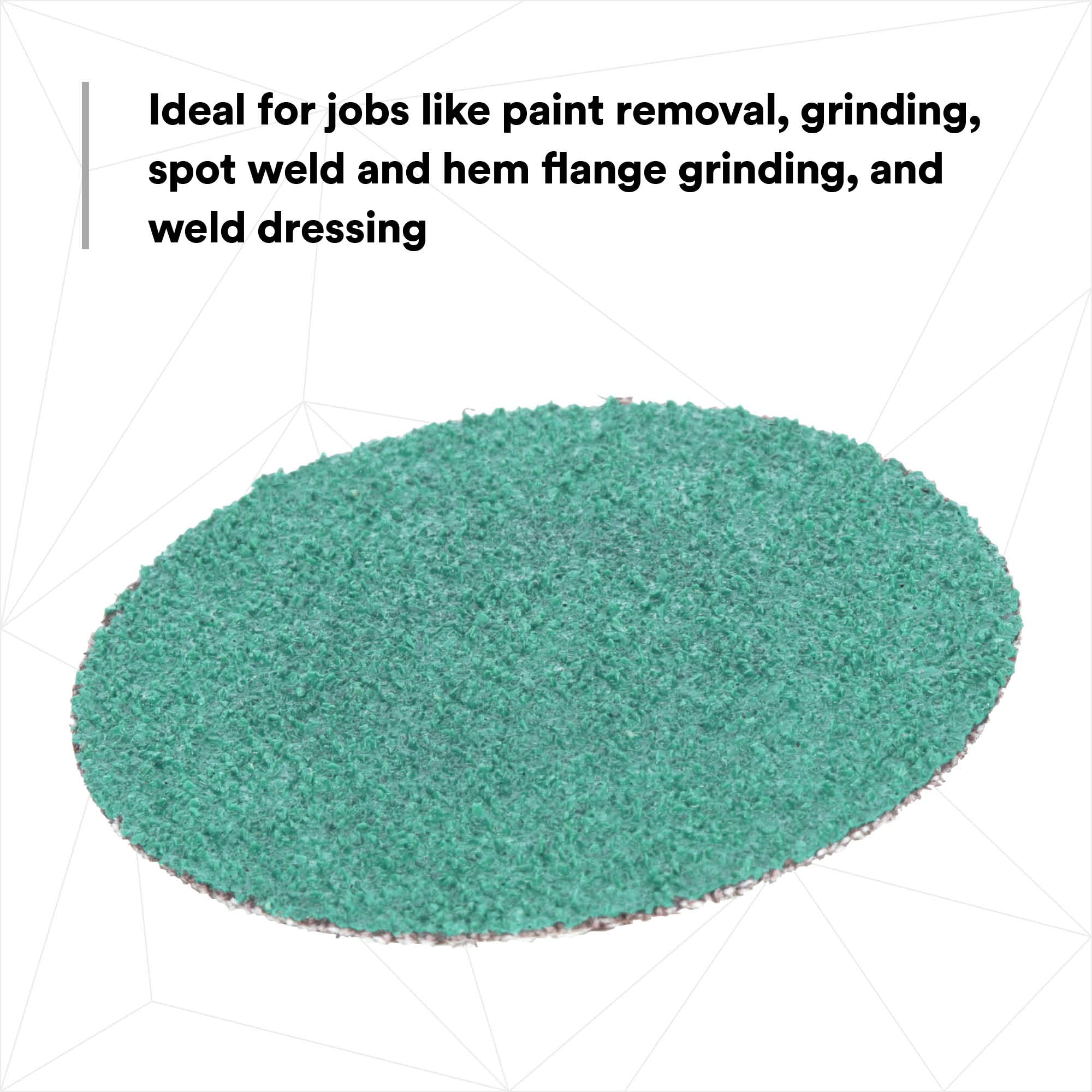 3M Green Corps 36535 Roloc Disc, 60+ Grit, 3 in, Pack of 25 Heavy Duty, Quick Change Discs for Grinding, Coating Removal, Fast Cutting