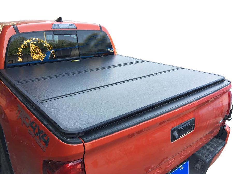 Hard Black Horse High Profile Trifold Truck Bed Tonneau Cover Compatible with 2016-2023 Toyota Tacoma 5ft Bed-HTF-TO20