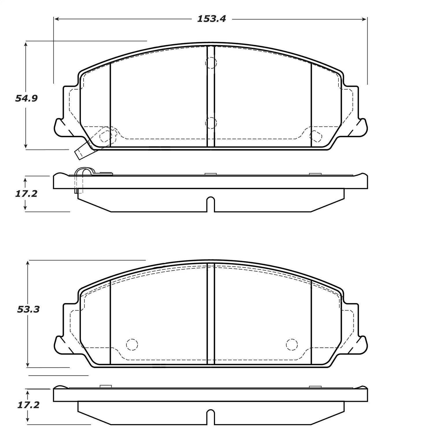 Front StopTech 308.13510 Brake Pads with Shims and Hardware Street