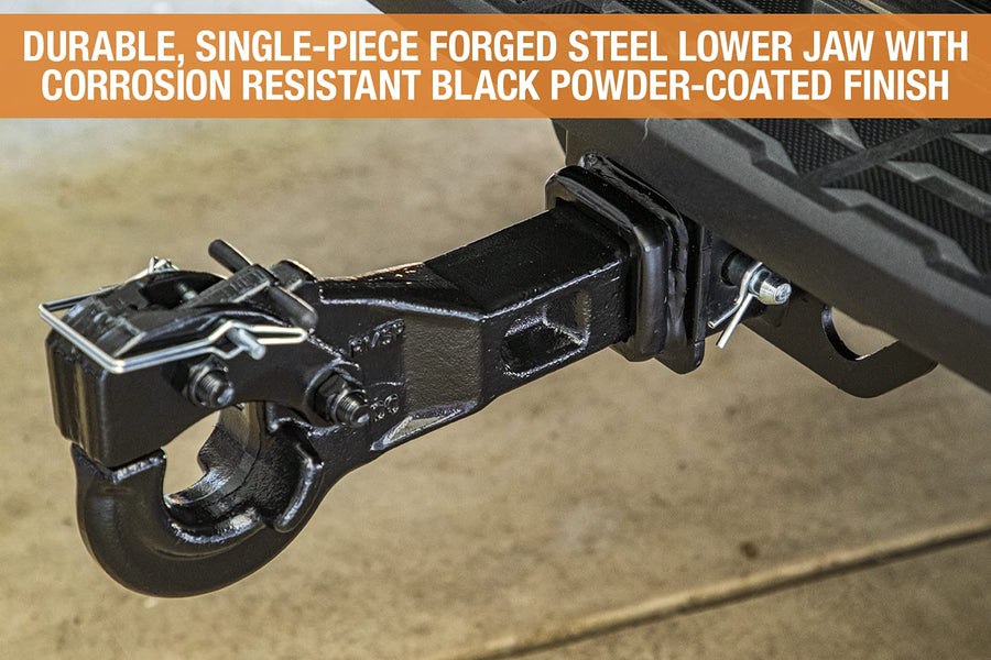 Buyers Products Pintle Hook RM5P Receiver Mount, 5 Ton Capacity, Spring-Loaded Lock Arm, Secure Hold On 2" to 3" Lunette Eyes, Towing Accessories for Trucks & Trailers