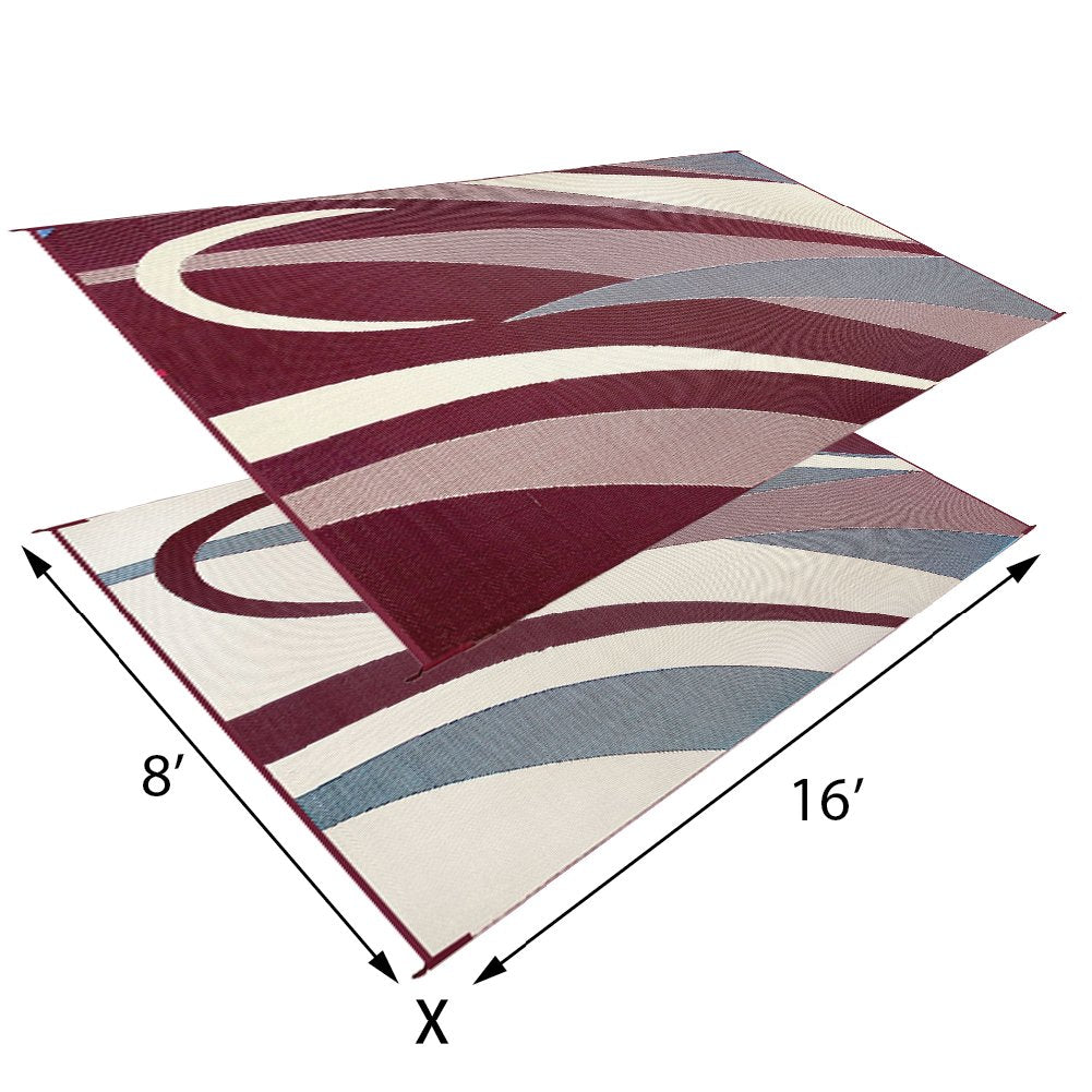 Camping Stylish GB5 Burgundy/Black 8' x 16' Graphic Mat