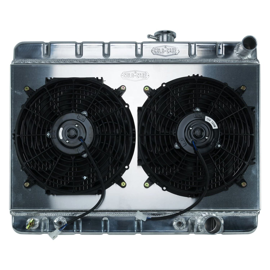 Tri-Power 65 GTO Aluminum Radiator And 12 Inch Dual Fan Kit W/O AC AT Cold Case Radiators