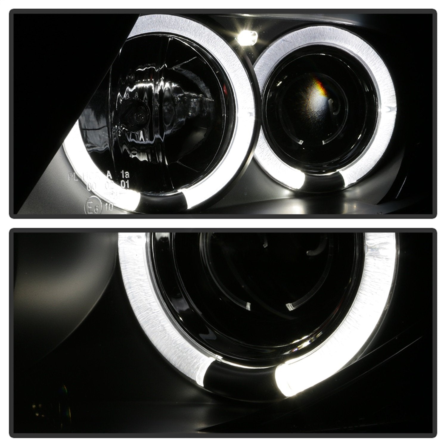 BMW Z4 03-08 Spyder 5029072 Projector Headlights - Halogen Model Only (Not Compatible With Xenon/HID Model) - LED Halo - Black - High H1 (Included) - Low H7 (Not Included)