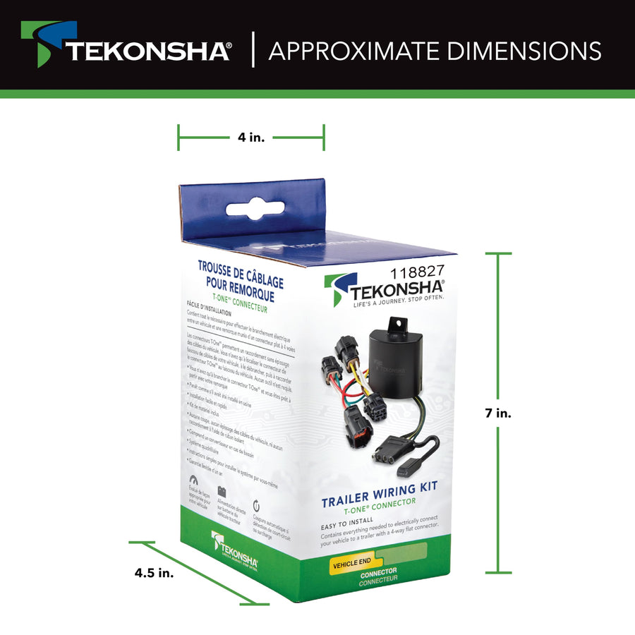 T-One 118827 Custom Harness T-Connector, 4-Way Flat, w/Circuit Protected ModuLite HD Module, Compatible with 2024-2025 Toyota Grand Highlander, 2020-2025 Toyota Highlander