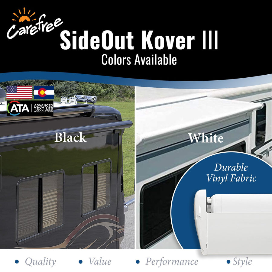 SideOut Kover III Carefree Black 61" Awning with Deflector Slideout