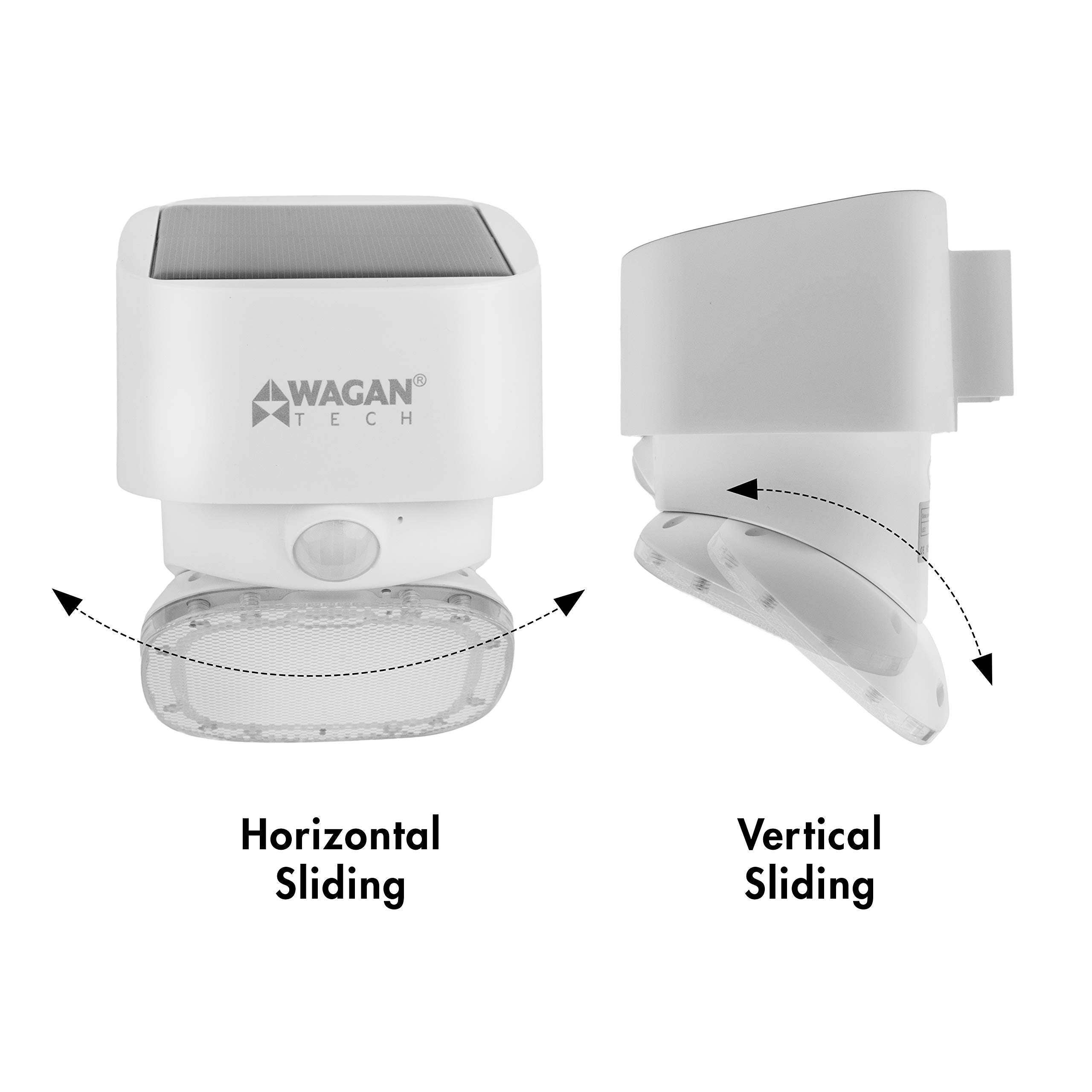 Wagan 2000 Lumen EL8569 Solar Wall Light Solar Outdoor Light LED Waterproof Motion Sensor Security Lights Bright Solar Wireless Flood Wall Lights