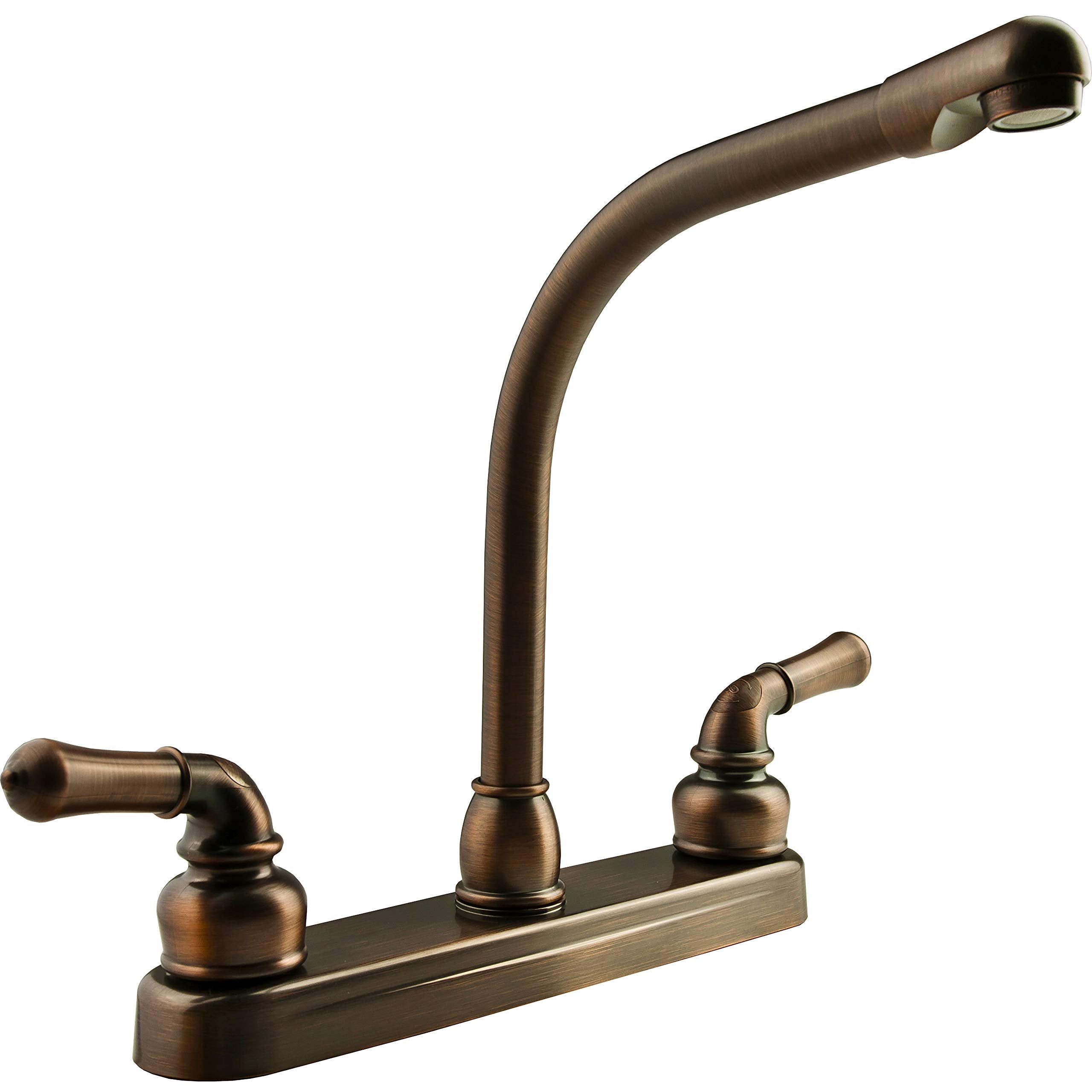 Hi-Rise Dura Faucet DF-PK210C-ORB Kitchen Sink Faucet with Classical Levers (Oil Rubbed Bronze)